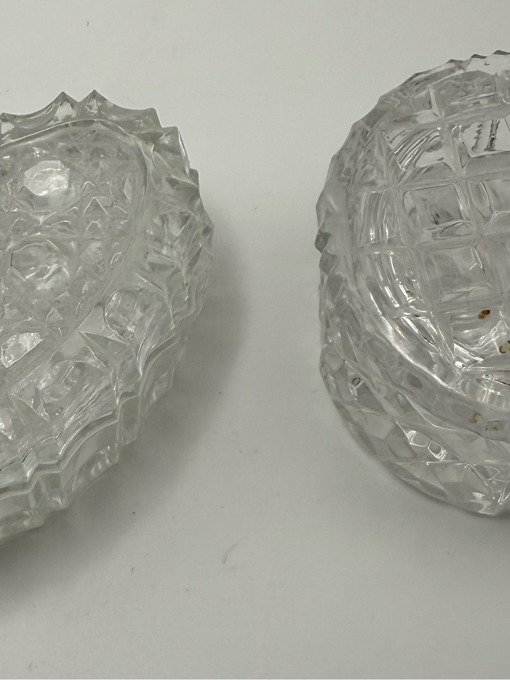 Source Unknown Clear Cut-Glass Decorative Vases